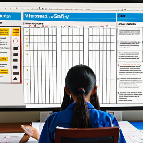 Home 4 **
A person studying Vietnamese labor safety laws and regulations with highlighted sections and annotations. The scene should depict a focused individual in a bright, organized workspace, possibly with the Vietnamese flag subtly in the background. Include visual cues suggesting a deep understanding of legal documents, such as flowcharts or mind maps summarizing key points.
**